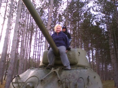 ~Archie and I on the Army Tank~